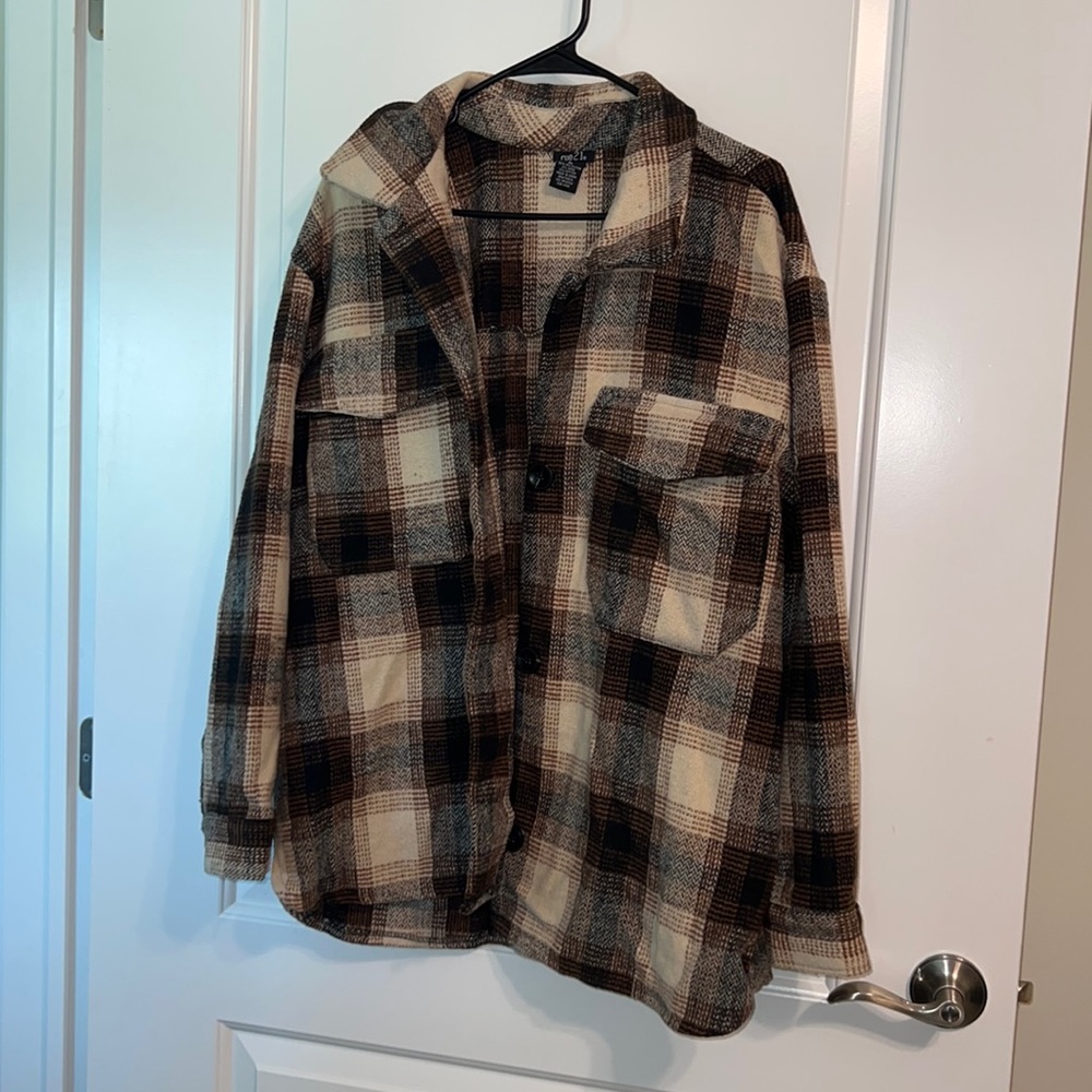 Thick flannel style sweater jacket